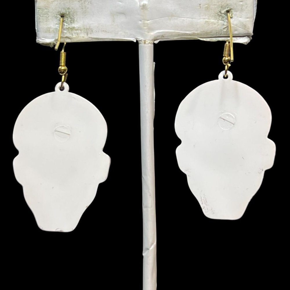 Large Halloween Skull Pierced Earrings (3904) - Picture 4 of 4